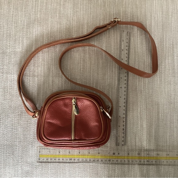 Valentina Handbags - Valentina Terracotta Leather Crossbody Bag with Gold Accents